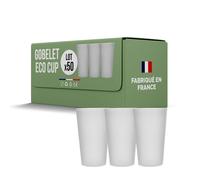 Lot de 50 Gobelets Réutilisables ECO CUP 30cl - Jusqu'à 100 Lavages lave vaisselle - Gobelet Bière Réutilisabl50