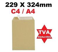 Lot de 50 Grande enveloppe pochette courrier A4 - C4 papier kraft MARRON 90g format 229 x 324 mm Pochette kraft brune auto-adhésive