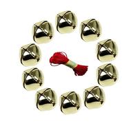 Lot de 50 grelots de Noël avec Corde Rouge 20 x 20 mm pour Arbre Noël et Bijoux