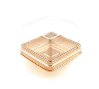 Lot de 50 mini boîtes à gâteaux en plastique transparent de 2 cm Or 50 g.