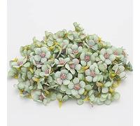 Lot de 50 mini têtes de fleurs artificielles pour mariage, fête, décoration de la maison, bricolage, guirlandes, scrapbooking, décoration de cheveux, Ø 2,5 cm, vert clair