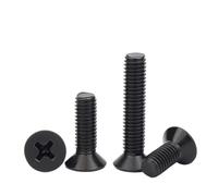 Lot de 50 mini vis à tête fraisée plate en acier noir M1 M1.2 M1.4 M1.6 M1.7 M2 M2.5 M3 M3.5 M4 M5 KM(20mm x50pcs)