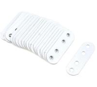 Lot de 50 Pattes de Fixation Supports Plats d'Angle 60 x 16 mm - En Acier Inoxydable - 4 Trous - Pour Meubles en Bois