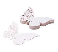 Lot de 50 PCS Cartes de Verre Porte Nom Carte de Verre Papillon Magnifique pour Mariage Bapteme (Blanche)
