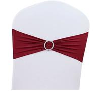 Lot de 50 PCS Noeud Papillon de Chaise Noeud Decoration pour Mariage Banquet (Bordeaux)