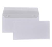 lot de 50 petites enveloppes courrier DL- papier velin blanc 80g format 110 x 220 mm une enveloppe blanche avec fermeture bande adhésive autocollante siliconnée