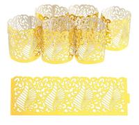 Lot de 50 photophores LED en Papier Creux pour Bougies Chauffe-Plat - pour centres de Table - pour Mariage, Anniversaire-or