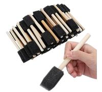 Lot de 50 pinceaux à peinture en mousse, pinceaux éponge, applicateur, manche en bois, outils adaptés à l'aquarelle, à l'acrylique, à la peinture à l'huile, pour la teinture, les vernis
