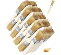 Lot de 50 pinceaux professionnels de 2,54 cm avec manche en bois pour bordures murales, peinture, vernis, colles et bricolage à la maison