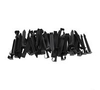Lot de 50 piquets de sol en plastique noir en forme de C pour sécuriser Dn16 pour tuyau d'irrigation goutte à goutte et pulvérisateurs dans le sol pour pelouse et jardin