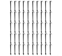 Lot de 50 piquets de support de tuyau en polyéthylène noir pour tuyaux d'irrigation goutte à goutte de 16 mm et 20 mm, tiges de terre de type C pour tuyaux d'arrosage de 1/2 3/4", clips de fixation