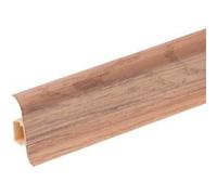Lot de 50 Plinthes goulotte passe-câble PVC 59 mm - 1,10 m avec angles, raccords et butées Vieux noyer