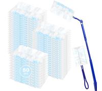 Lot de 50 plumeaux de Rechange, compatibles avec Les plumeaux Swiffer, avec 2 Manches, plumeau magnétique, plumeau telescopique