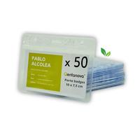 Lot de 50 porte-cartes d'identité recy s transparentes horizontales pour cartes d'identification, badge, étui en plastique pour cartes d'identification