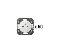 Lot de 50 prises de courant Dooxie - 2P+T Surface - 16A - Blanc