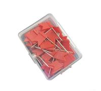 Lot de 50 punaises colorées pour tableaux d'affichage, cartes et travaux manuels - Lot de 50 épingles de fixation en plastique et métal - 9 x 6 x 3 cm - Couleurs assorties (rouge)