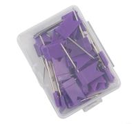 Lot de 50 punaises colorées pour tableaux d'affichage, cartes et travaux manuels - Lot de 50 épingles de fixation en plastique et métal pour papier à message, 9 x 6 x 3 cm, couleurs assorties (violet)