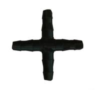 Lot de 50 raccords d'irrigation en polypropylène de 4 mm, y compris une croix de 4 mm, un raccord droit à double ardillon de 4 mm et une ardillon simple de 7,5 mm pour le débit d'eau (croix de 4 mm)