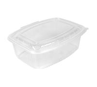 Lot de 50 récipients avec couvercle charnière 2 000 ml 23,3 x 17,8 x 7,9 cm Transparent PP
