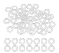 Lot de 50 rondelles plates M4 en nylon transparent, 4 mm de diamètre intérieur, 8 mm, diamètre extérieur et 1 mm d'épaisseur, rondelles en plastique plates, rondelle métrique et transparente pour
