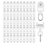 Lot de 50 rouleaux de rail de rideau silencieux en plastique avec double roue pour rideau de douche, fenêtre, rails droits incurvés