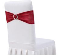 Lot de 50 rubans rouges en spandex pour chaises de mariage, avec nœud papillon, pour la décoration des chaises.