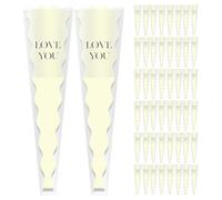 Lot de 50 sachets de protection pour bouquet de fleurs - Pour anniversaire, mariage, remise de diplôme, fête des mères, fête des pères, fête des pères