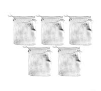 Lot de 50 sachets en organza avec cordon de serrage pour bijoux, cadeau, mariage, 7 x 9 cm, argent 9 x 12 cm
