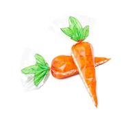 Lot de 50 sacs à bonbons de Pâques en forme de carotte - 20 × 35 cm - Sachets cadeaux en cellophane orange pour paniers de Pâques, cadeaux de fête, prix de chasse aux œufs