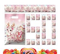 Lot de 50 sacs à friandises de Noël étanches avec film nacré | Sachets à biscuits de Noël pour réunions de famille, fête de maternelle, fête au détail au chocolat, pendentif promotionnel