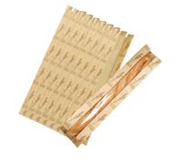 Lot de 50 sacs à pain en papier kraft 58,4 x 10,2 x 4,1 cm avec fenêtre avant transparente et 64 autocollants transparents pour pain fait maison, pain français (blé)