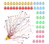 Lot de 50 Serpentins Multicolore Lancer, Bombes à Serpentins à la Main, Fête avec Confettis pour Anniversaire, Mariage, Noël, Carnaval, Remise de Diplôme