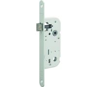 Lot de 50 serrures NF encastrables pour porte intérieure, axe 40mm, bouts ronds, blanc - THIRARD