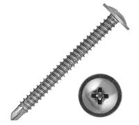 Lot de 50 vis à baïonnette auto-perceuses PH2 entièrement filetées plaquées zinc brillant pour joindre des baies vitrées en uPVC et des cadres de véranda