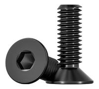 Lot de 50 vis à tête fraisée M3 x 20 mm en acier inoxydable DIN 7991 à six pans creux A2 V2A VA (noir)