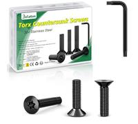 Lot de 50 vis à tête fraisée M3 x 8 mm, noires, en acier inoxydable Bolatus 304, avec clé Torx et boîte conformes à la norme ISO 14581, pour machines et appareils, installations extérieures, meubles
