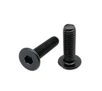 Lot de 50 vis à tête plate ultra-fines à six pans creux en acier inoxydable 304 A2-70, M2, M2.5, M3, couleur noire(10mm,50pcs M3)