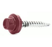 Lot de 50 vis auto-foreuses pour toiture avec rondelle d'étanchéité EPDM peinte RAL 3005 4,8 x 35 mm Bordeaux
