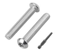 Lot de 50 vis Torx de sécurité en acier inoxydable 304 #10-24 x 3,8 cm | Embout de sécurité T25 inclus, vis à métaux Torx en acier inoxydable 18-8 inviolable pour la sécurité extérieure