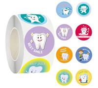 Lot de 500 autocollants de récompense dentaire de 3,8 cm pour enfants, thème dentiste, étiquettes autocollantes pour cliniques dentaires, cadeaux de patient, récompenses en classe, loisirs créatifs