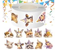 Lot de 500 autocollants de table « Happy Birthday » - 2,5 x 2,5 cm - Pour les fêtes d'anniversaire, pour ordinateurs portables, étuis de téléphone portable, trousses, tablettes, bec d'eau