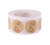Lot de 500 autocollants ronds en papier pour inscription « Baked with Love » pour fleurs de Chris
