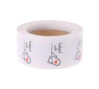 Lot de 500 autocollants ronds en papier pour inscription « Baked with Love » pour fleurs de Chris