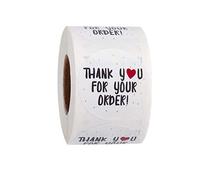 Lot de 500 autocollants ronds « Thank You » de 25 mm pour sceau, enveloppe, mariage, Saint-Valentin, décoration de la maison, rouleau mural