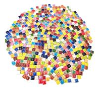 Lot de 500 carreaux de mosaïque carrés en céramique - 500 g - 1 x 1 cm - Fait à la main - Pour les amateurs de projets de mosaïque et de décoration d'intérieur (mélange de couleurs)