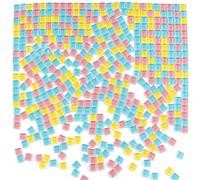 Lot de 500 carreaux de mosaïque en verre, 10 mm, couleur macaron | Carreaux de mosaïque carrés transparents pour décoration d'intérieur, loisirs créatifs
