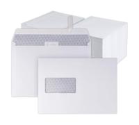 Lot de 500 enveloppes C5 avec fenêtre, blanches, fermeture autocollante (Haftfix), en papier pour lettres, mariage, cartes de vœux, invitations, factures