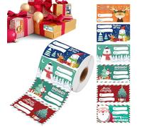 Lot de 500 étiquettes autocollantes de Noël | Design mignon parfait pour les anniversaires, les fêtes de vacances, les célébrations, l'emballage, les travaux manuels ou les idées cadeaux, 7,5 x 7 x 7