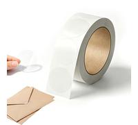 Lot de 500 gommettes rondes autocollantes transparents de 25 mm de diamètre - Pastilles autocollantes rondes - Étanches - Pour enveloppes et autres supports