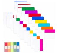 Lot de 500 notes adhésives post-it de 5,1 cm pour notes de classification | Autocollants avec index de couleur - Notes d'écriture lisse - Adhésif puissant - Marqueurs de page semi-transparents pour